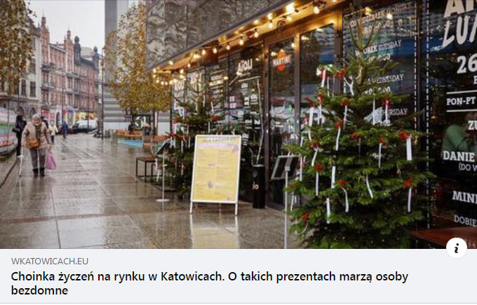 Choinka życzeń na rynku w Katowicach